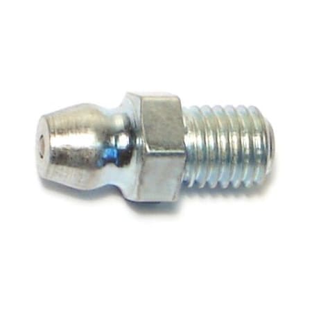 Midwest Fastener 1/4"-28 Zinc Plated Steel Fine Thread Long Straight Grease Fittings 10PK 63222